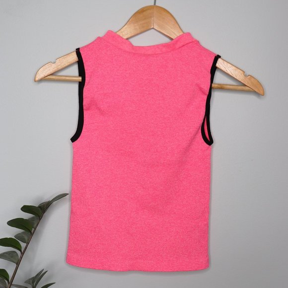 🌏 Prime Cut - Neon Pink Ribbed Sleeveless Top - One Size - Picture 2 of 5